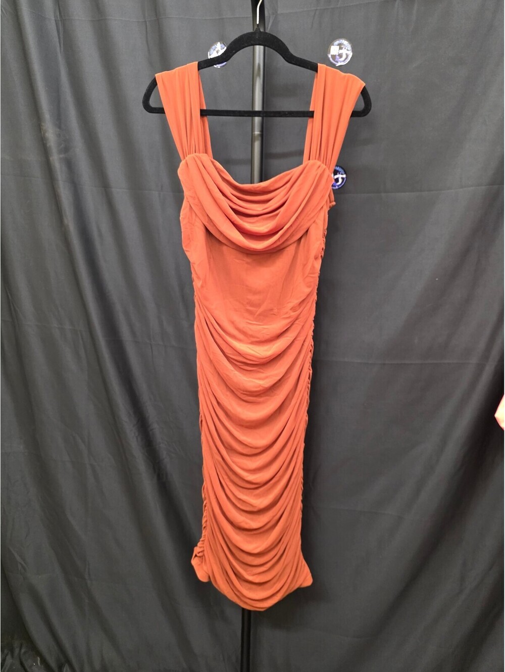 PRETTYGARDEN OFF‑SHOULDER RUCHED BODYCON COCKTAIL PARTY DRESS CARAMEL LARGE